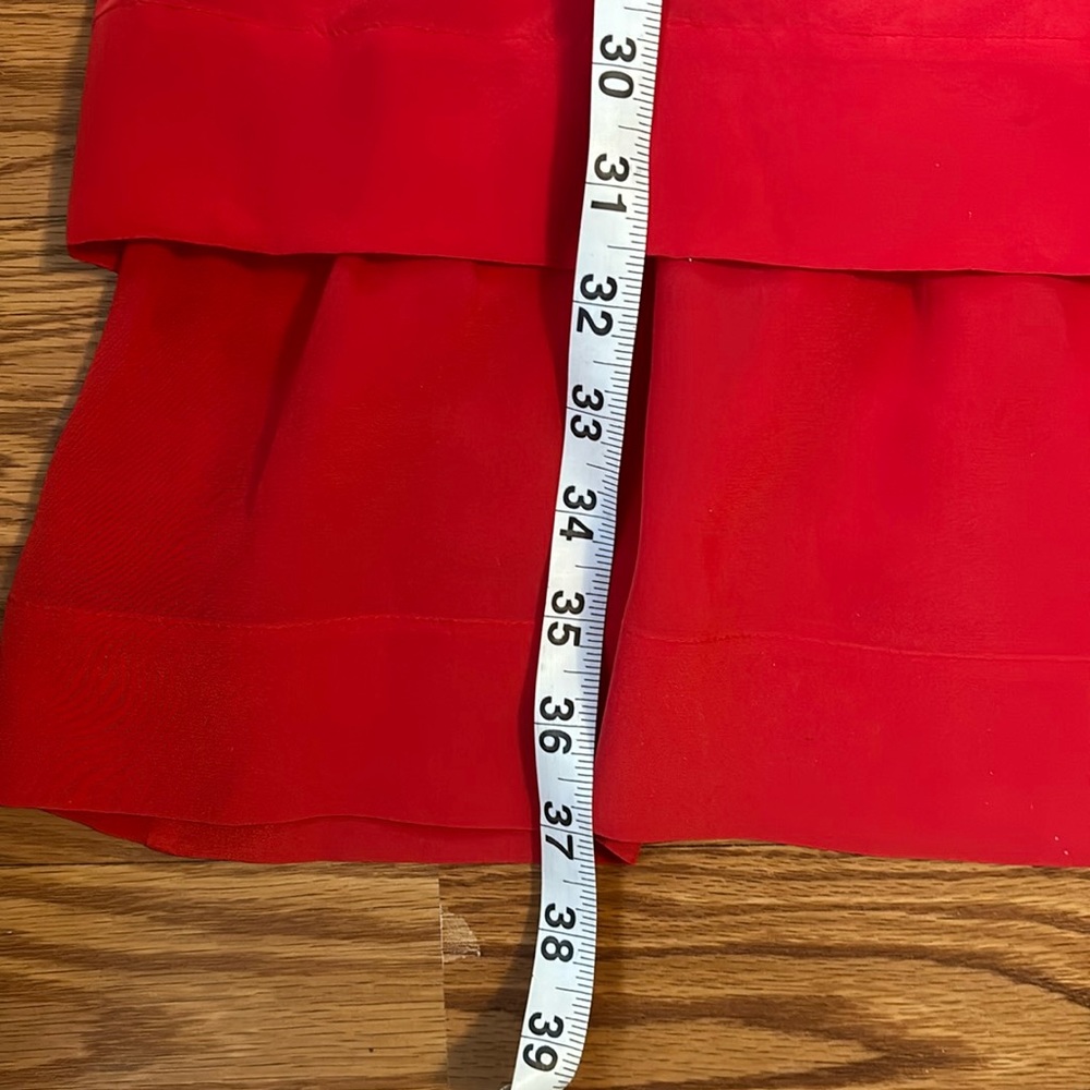 Anthropologie Girls From Savoy Red Ruffled Sleeveless Silk Oska Dress Size 8 - Picture 7 of 12
